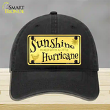 Sunshine With A Little Hurricane Novelty License Plate Hat Unconstructed Cotton / Black