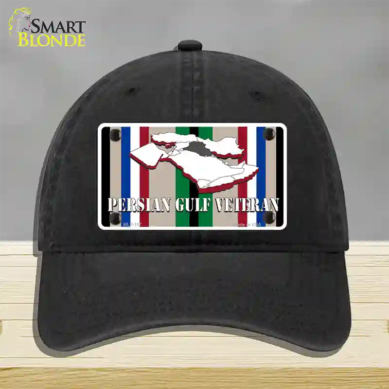 Persian Gulf Veteran Novelty License Plate Hat Unconstructed Cotton / Black