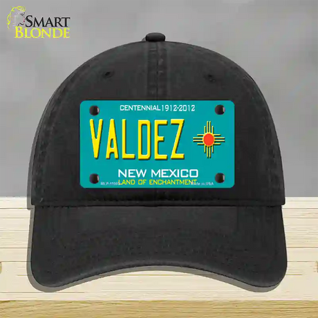 Valdez New Mexico Novelty License Plate Hat Unconstructed Cotton / Black