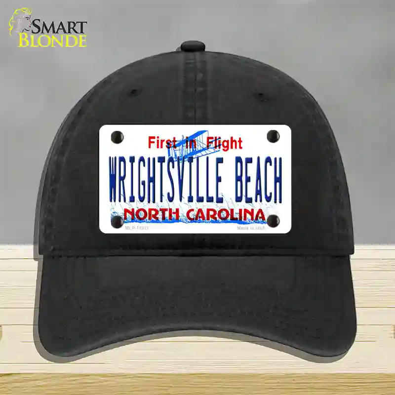 Wrightsville Beach North Carolina Novelty License Plate Hat Unconstructed Cotton / Black