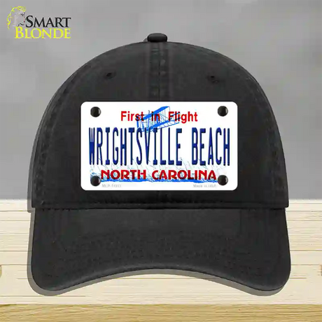 Wrightsville Beach North Carolina Novelty License Plate Hat Unconstructed Cotton / Black