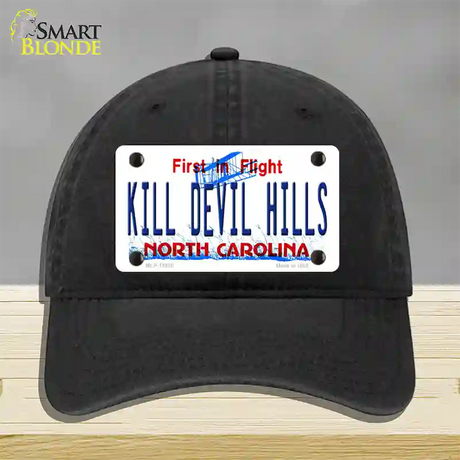 Kill Devil Hills North Carolina Novelty License Plate Hat Unconstructed Cotton / Black