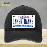 Inner Banks North Carolina Novelty License Plate Hat Unconstructed Cotton / Black