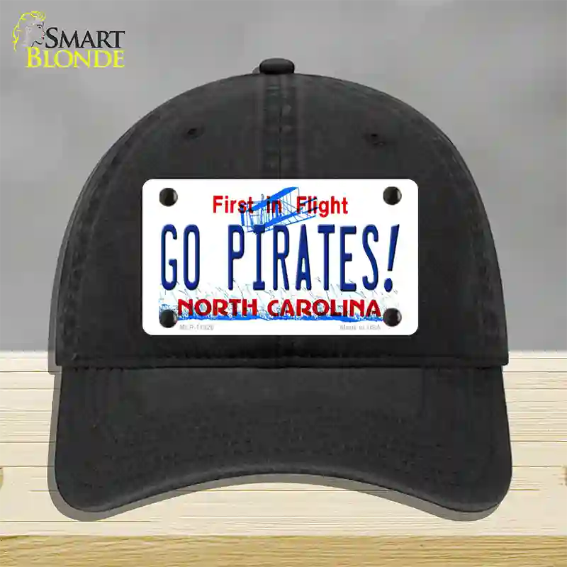 Go Pirates North Carolina Novelty License Plate Hat Unconstructed Cotton / Black