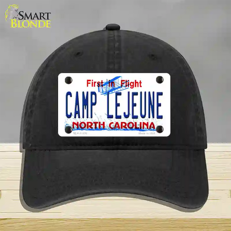 Camp Lejeune North Carolina Novelty License Plate Hat Unconstructed Cotton / Black