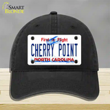 Cherry Point North Carolina Novelty License Plate Hat Unconstructed Cotton / Black