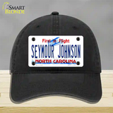 Seymour Johnson North Carolina Novelty License Plate Hat Unconstructed Cotton / Black