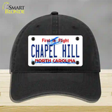 Chapel Hill North Carolina Novelty License Plate Hat Unconstructed Cotton / Black