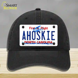 Ahoskie North Carolina Novelty License Plate Hat Unconstructed Cotton / Black