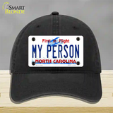 My Person North Carolina Novelty License Plate Hat Unconstructed Cotton / Black