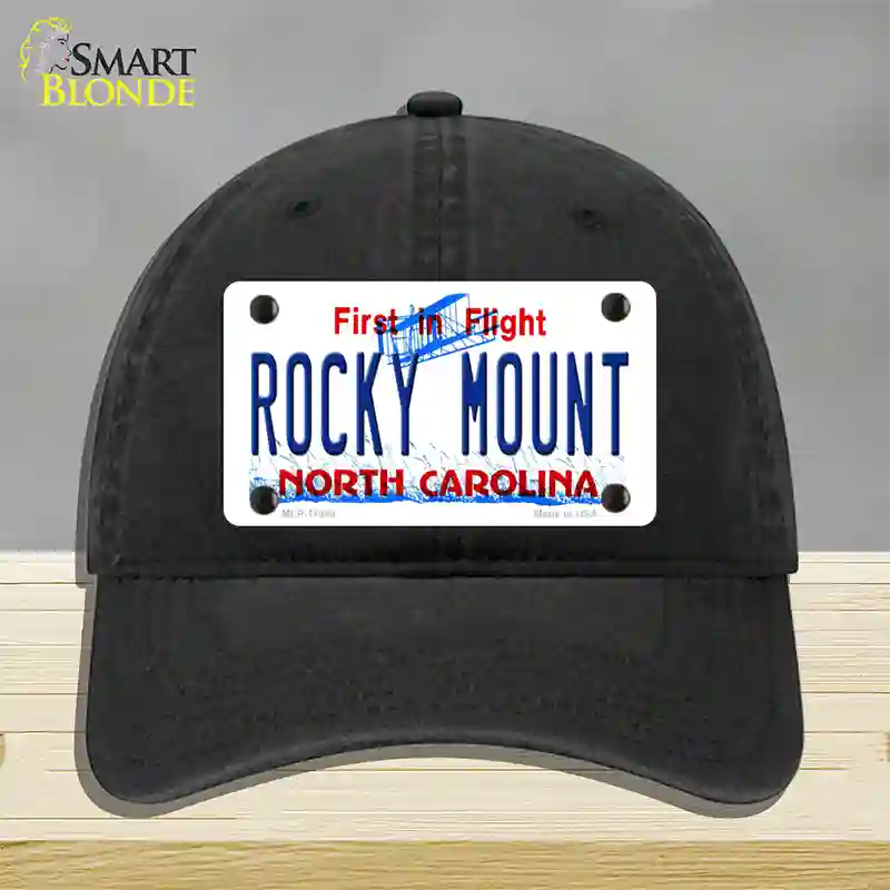 Rocky Mount North Carolina Novelty License Plate Hat Unconstructed Cotton / Black