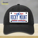 Rocky Mount North Carolina Novelty License Plate Hat Unconstructed Cotton / Black