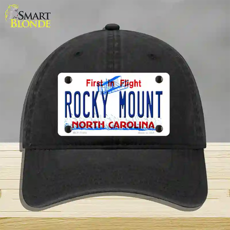 Rocky Mount North Carolina Novelty License Plate Hat Unconstructed Cotton / Black