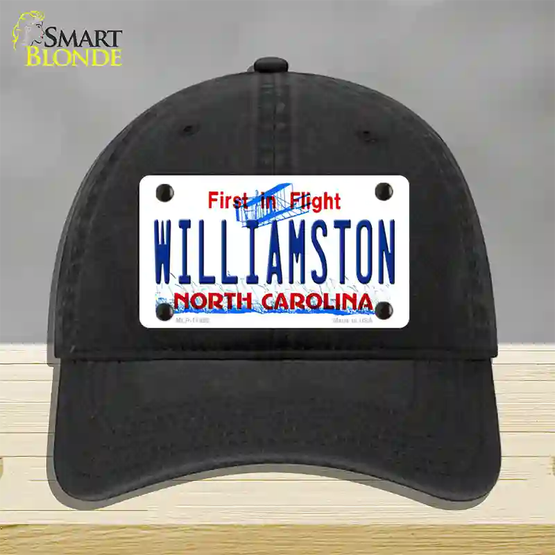 Williamston North Carolina Novelty License Plate Hat Unconstructed Cotton / Black