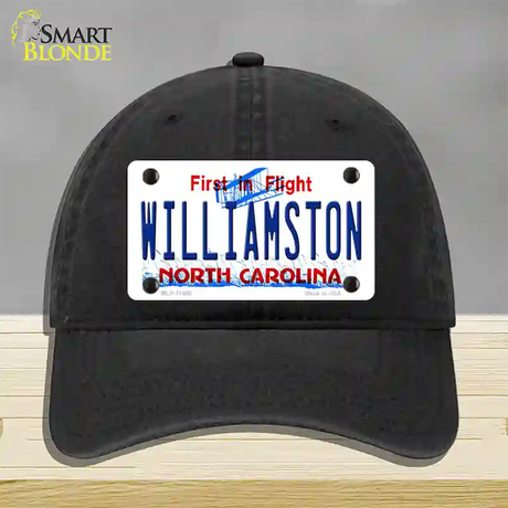 Williamston North Carolina Novelty License Plate Hat Unconstructed Cotton / Black