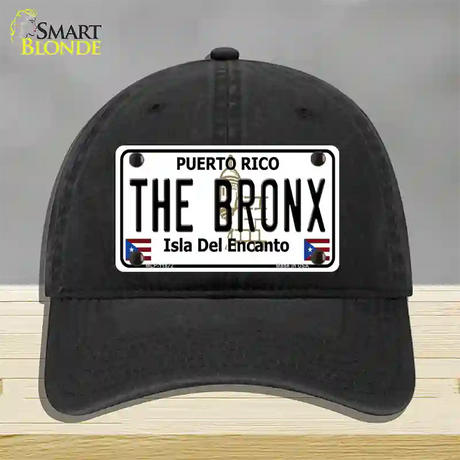 The Bronx Puerto Rico Novelty License Plate Hat Unconstructed Cotton / Black