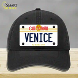 Venice California Novelty License Plate Hat Unconstructed Cotton / Black