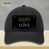 God Is Love Novelty License Plate Hat Unconstructed Cotton / Black