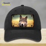 Wolf Novelty License Plate Hat Unconstructed Cotton / Black