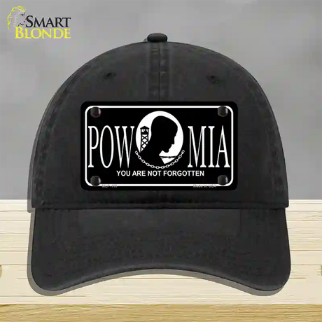 POW-MIA Novelty License Plate Hat Unconstructed Cotton / Black