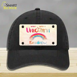 Walk with a Unicorn Novelty License Plate Hat Unconstructed Cotton / Black