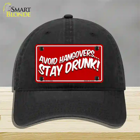 Avoid Hangovers Novelty License Plate Hat Unconstructed Cotton / Black