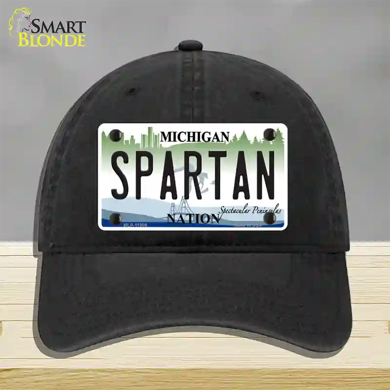 Michigan Spartan Novelty License Plate Hat Unconstructed Cotton / Black