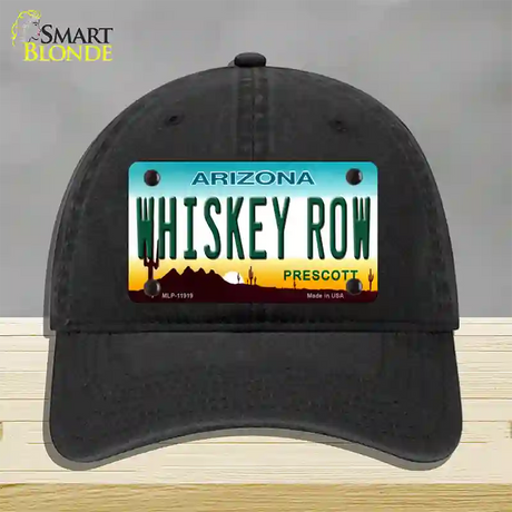 Whiskey Row Arizona Novelty License Plate Hat Unconstructed Cotton / Black