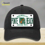 Florida Ponte Vedra Beach Novelty License Plate Hat Unconstructed Cotton / Black