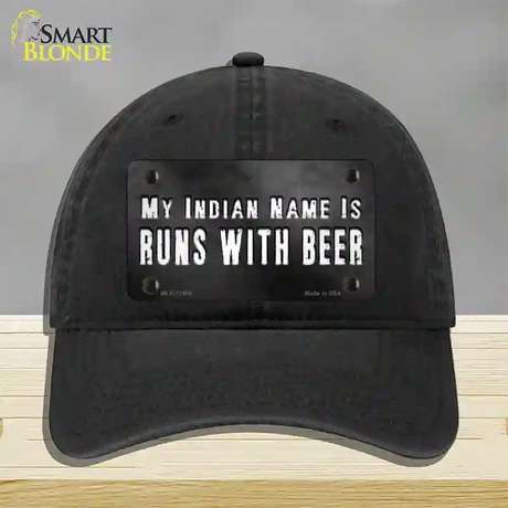 My Indian Name Novelty License Plate Hat Unconstructed Cotton / Black