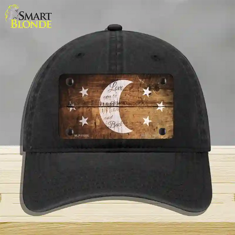 The Moon and Back Novelty License Plate Hat Unconstructed Cotton / Black