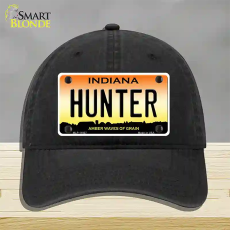 Hunter Indiana Novelty License Plate Hat Unconstructed Cotton / Black