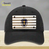 Massachusetts Corrugated Flag Novelty License Plate Hat Unconstructed Cotton / Black