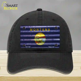 Montana Corrugated Flag Novelty License Plate Hat Unconstructed Cotton / Black