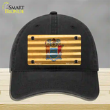 New Jersey Corrugated Flag Novelty License Plate Hat Unconstructed Cotton / Black