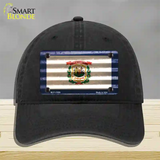 West Virginia Corrugated Flag Novelty License Plate Hat Unconstructed Cotton / Black