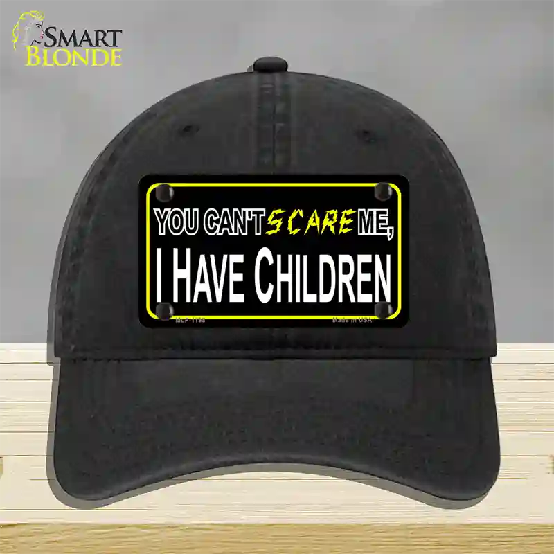 Cant Scare Me Novelty License Plate Hat Unconstructed Cotton / Black