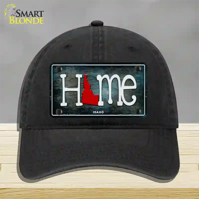 Idaho Home State Outline Novelty License Plate Hat Unconstructed Cotton / Black