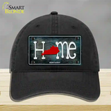 Kentucky Home State Outline Novelty License Plate Hat Unconstructed Cotton / Black