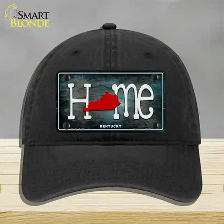 Kentucky Home State Outline Novelty License Plate Hat Unconstructed Cotton / Black