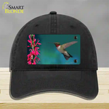 Humming Bird Novelty License Plate Hat Unconstructed Cotton / Black