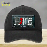 New Jersey Home State Outline Novelty License Plate Hat Unconstructed Cotton / Black