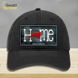 North Carolina Home State Outline Novelty License Plate Hat Unconstructed Cotton / Black