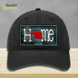 Oklahoma Home State Outline Novelty License Plate Hat Unconstructed Cotton / Black