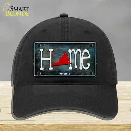 Virginia Home State Outline Novelty License Plate Hat Unconstructed Cotton / Black