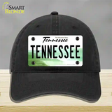 Tennessee Volunteer State Novelty License Plate Hat Unconstructed Cotton / Black