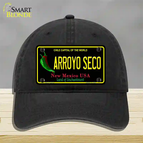 Arroyo Seco Black New Mexico Novelty License Plate Hat Unconstructed Cotton / Black