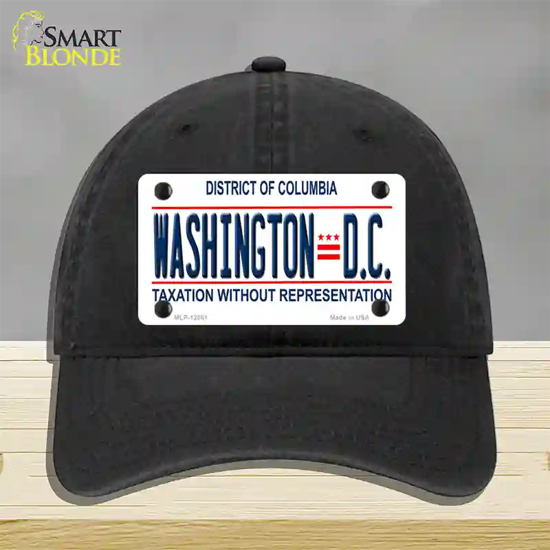 District Of Columbia Novelty License Plate Hat Unconstructed Cotton / Black