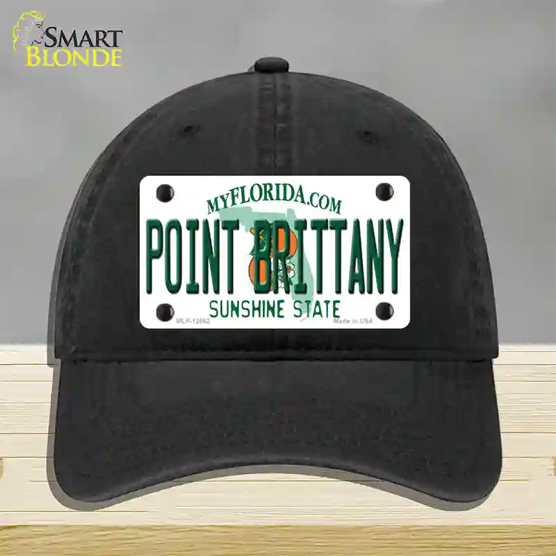 Florida Point Brittany Novelty License Plate Hat Unconstructed Cotton / Black