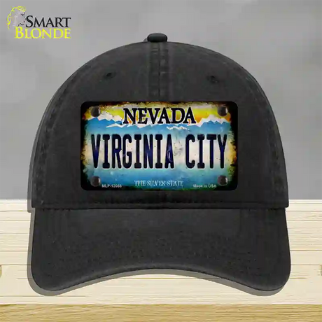 Nevada Virginia City Novelty License Plate Hat Unconstructed Cotton / Black